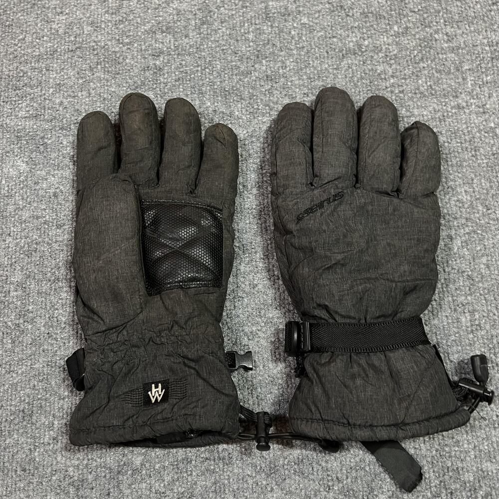 Seirus Heatwave Gloves Mens XL Gray Insulated Ski Winter Gauntlet Gripper Snow